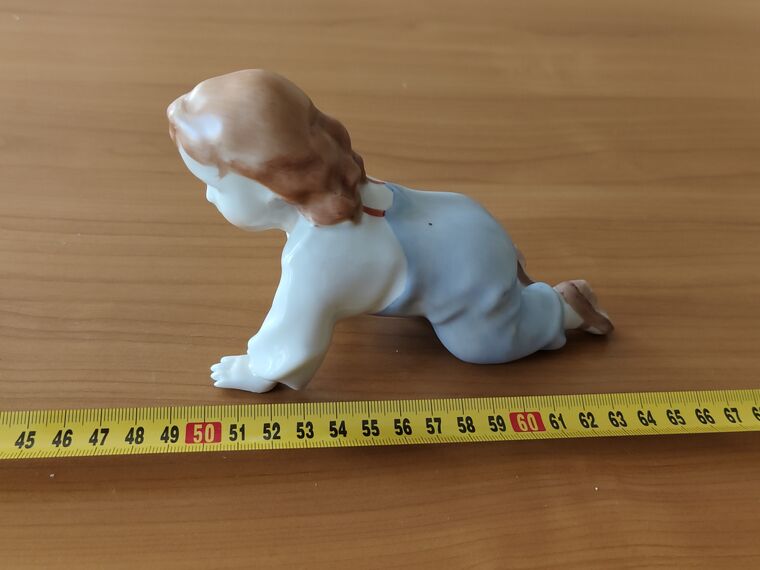 Porcelán pufók baba figurák (piano baby), 2 db